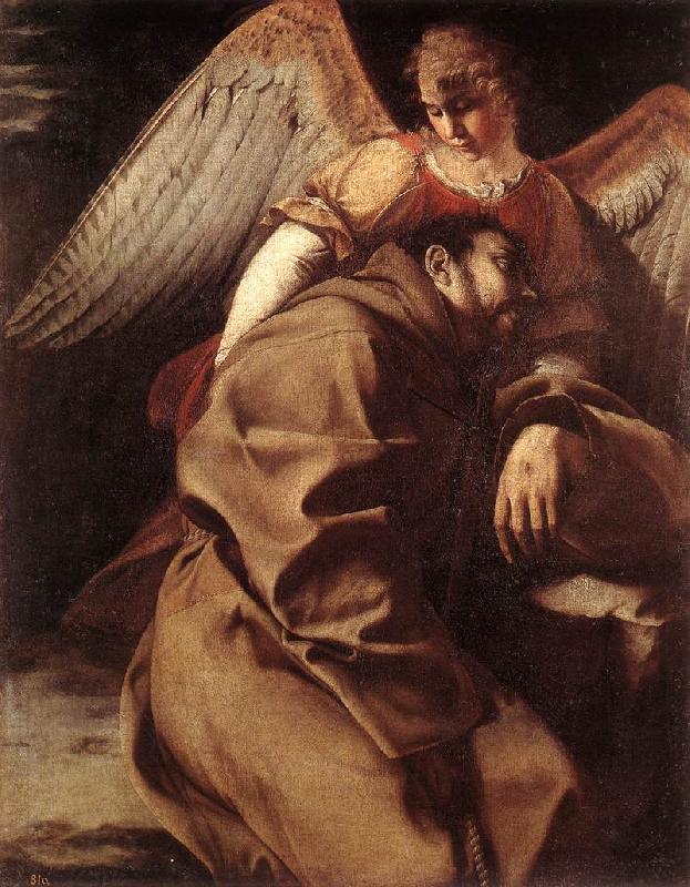 GENTILESCHI, Orazio St Francis Supported by an Angel sdgh China oil painting art